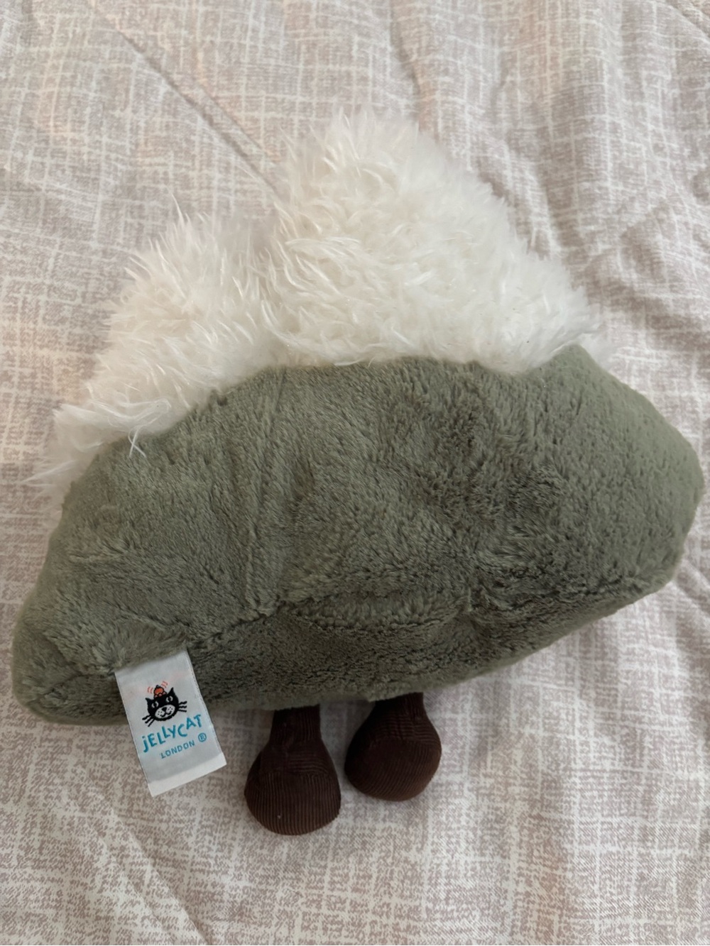 Jellycat Mountain Olive Green Sheep Plush with Brown Corduroy Leg - Picture 2 of 3